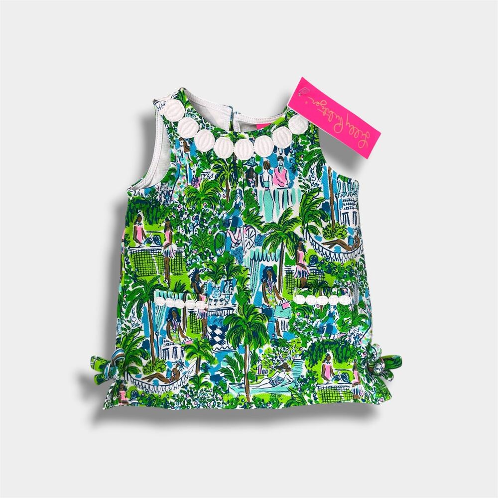 Lilly Pulitzer Baby Knit Shift Dress Sprout Green on Holiday 12-18 Months NWT